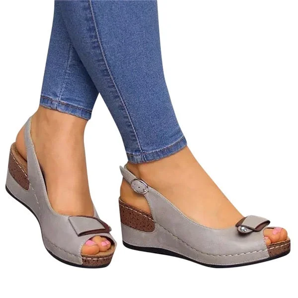 Pearl Platform Wedges Sandals For Women Weave Female Causal High Heels Open Toe Comfort Fish Mouth zapatos de mujer