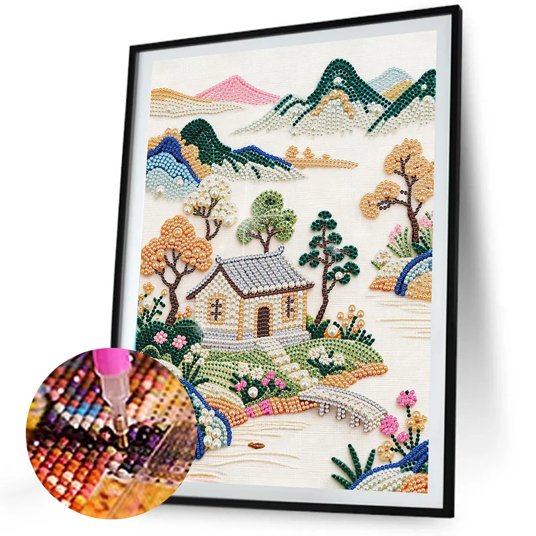 Diamond Painting - Partial Special Shaped Drill - Mountain Cottage(Canvas|30x40cm)