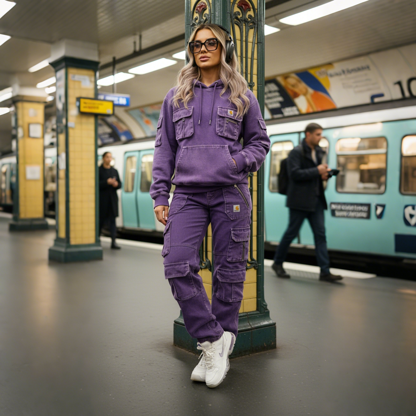 Street Style Multi-functional Multi-pocket Multi-zipper Retro Washed Cargo Trousers