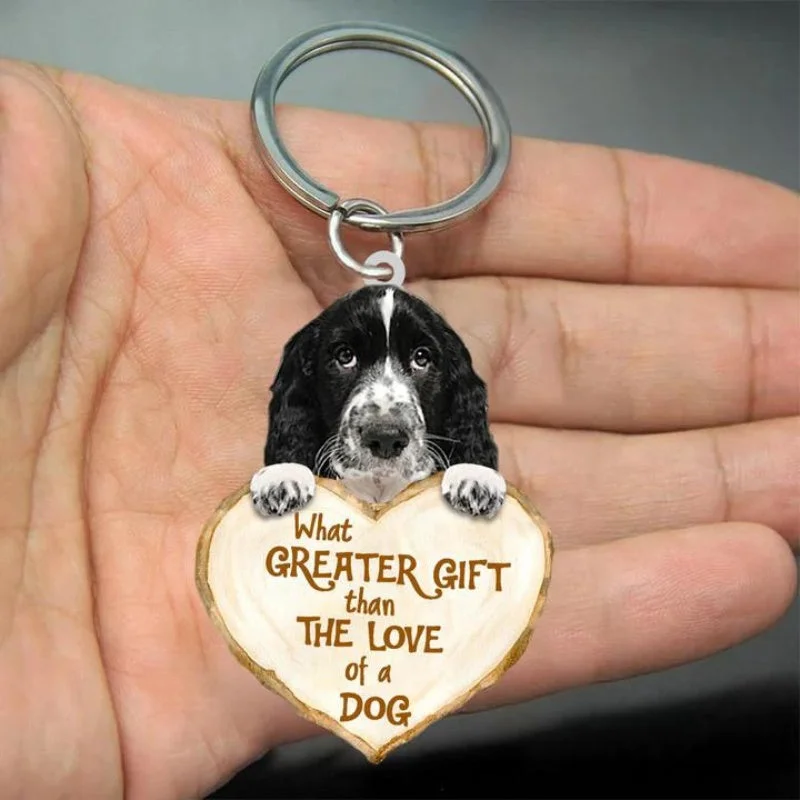 VigorDaily English Springer Spaniel What Greater Gift Than The Love Of A Dog Acrylic Keychain GG051