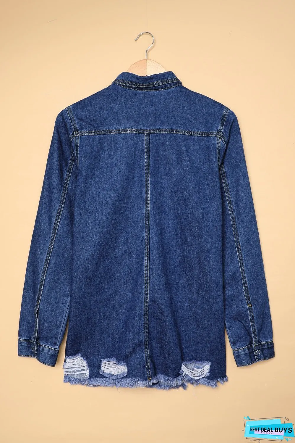 Dark Blue Jeans Shacket