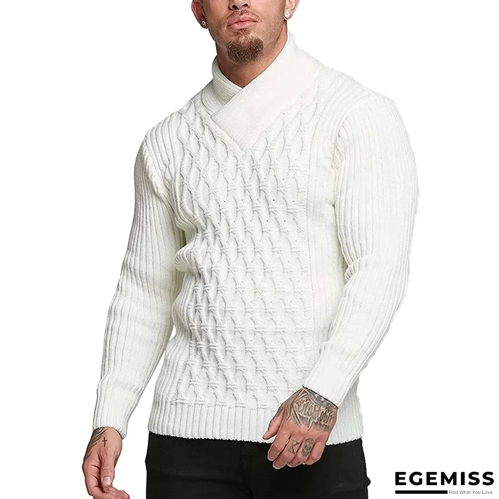 Men's Solid Color Long Sleeve Sweater | EGEMISS