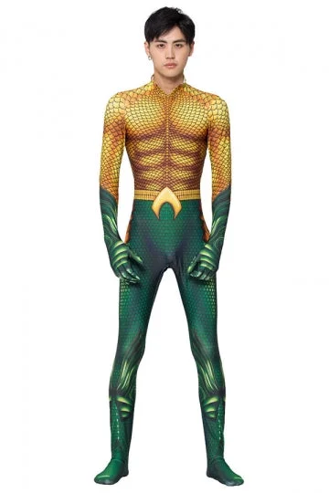 Deluxe Aquaman Adult Jumpsuit Costume-elleschic