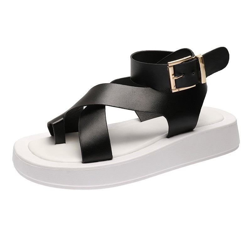 2020 Fashion Casual Shoes Woman Flat Sandals Ladies Cross Strap Cool Girls Platform Sandals Female Summer Shoes Sandalia