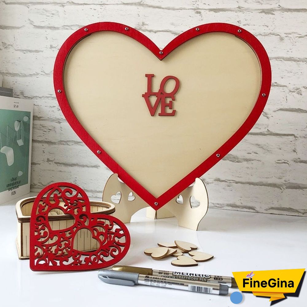 Wood Hearts Wedding Guest Book Alternative, Heart Drop Guest Book Rustic Wooden Love Heart Wedding Table Scatter Decoration Crafts, for 65 Hearts Wedding