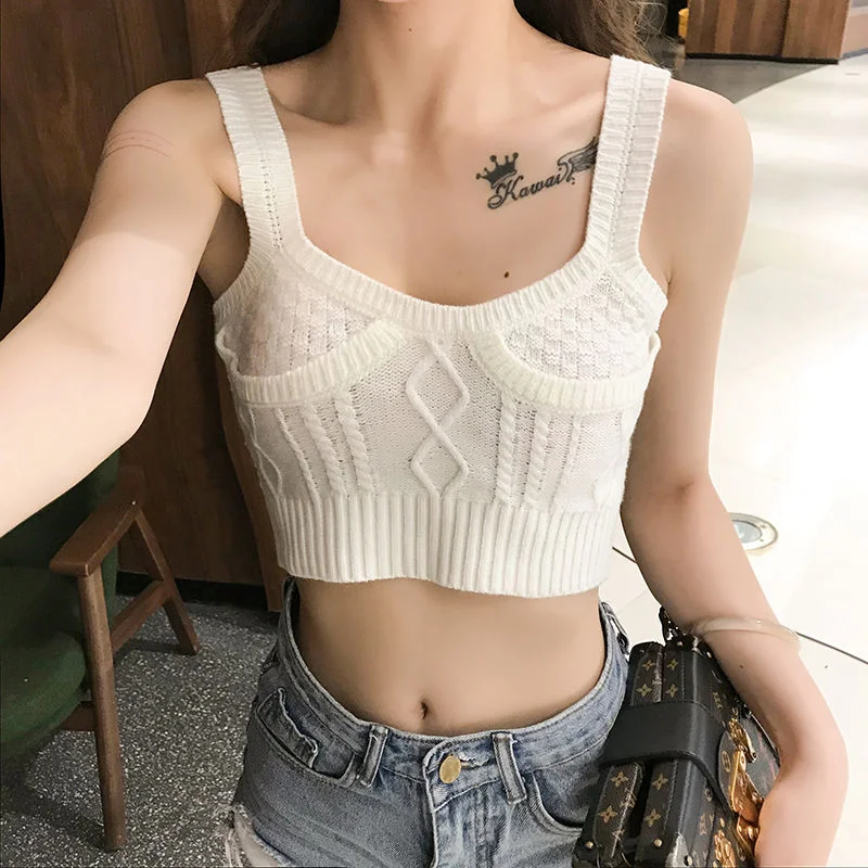 Uveng Uveng And Summer Korean Version Of Chic Hong Kong Flavor Short Knitted Sleeveless Sleeve-Free Cloth Coat Vest Women Wearing Tide Bundi