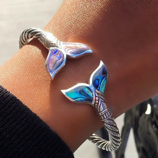 ❤️Last Day Promotion 50% OFF⇝Silver Mermaid Tail SS Bangle Bracelet
