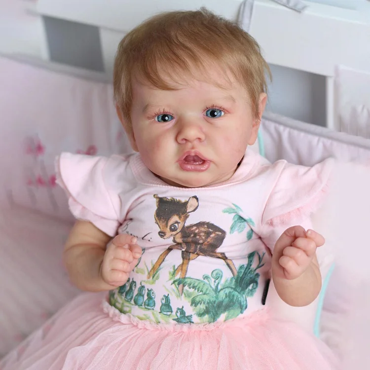 [Surprise Lifelike Doll] 20" Truly Reborn Baby Girl Sladaba Open Eyes Toy Doll with Heartbeat💖 & Sound🔊 Rebornartdoll® RSAW-Rebornartdoll®