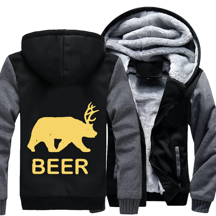 Beer Bear Deer, Beer Fleece Jacket