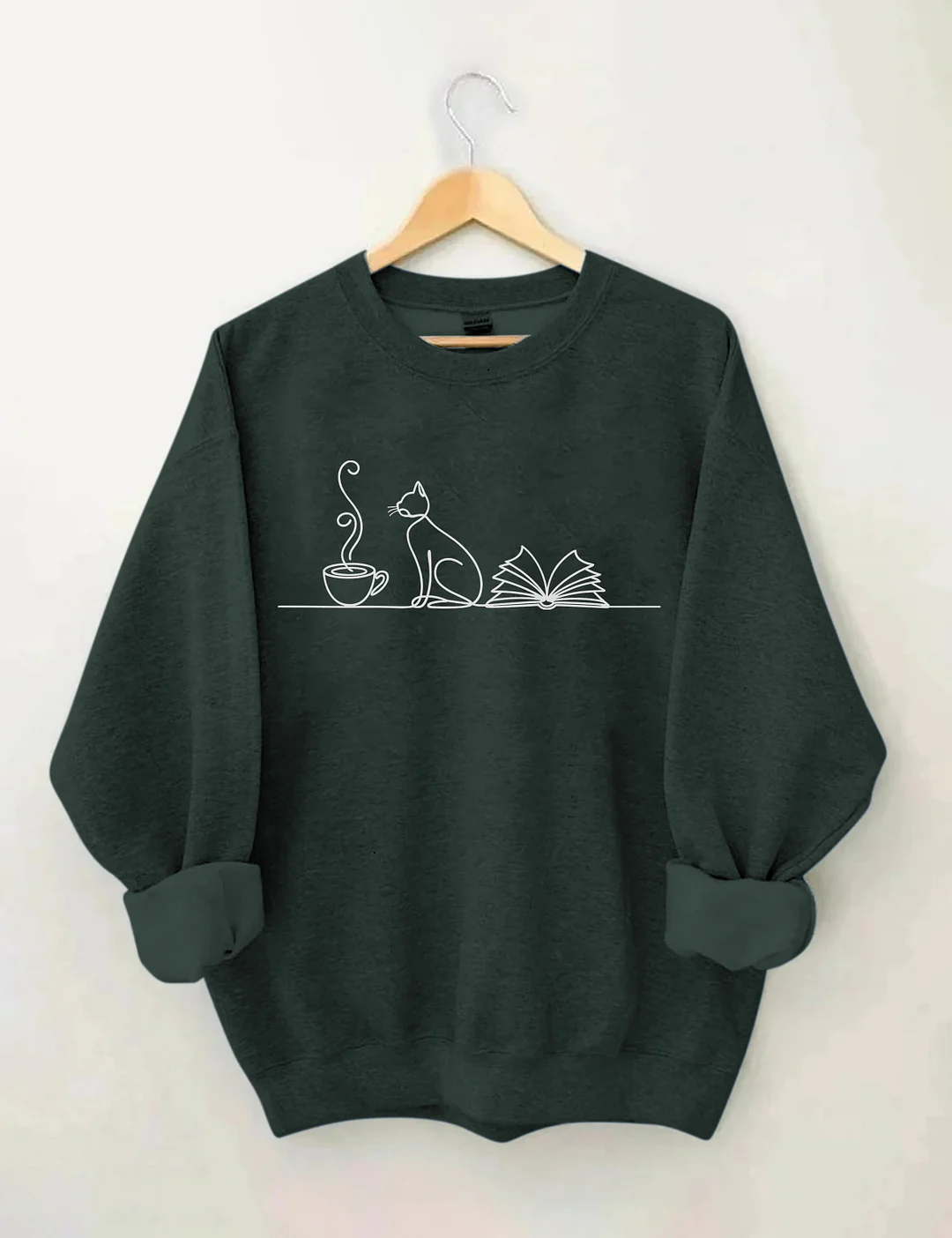Coffee Cats And Books Lover Sweatshirt