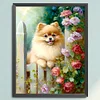Flowers Pomeranian-11CT Counted Cross Stitch 40*50cm/15.75*19.69in