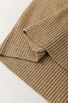Women's Straw Yellow Brushed Cashmere Round Neck Casual Fitted Sweater