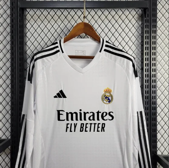 24/25 Real Madrid Home Long Sleeve Football Shirt Thai Quality