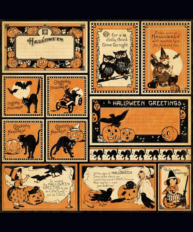 63 Pcs Vintage Halloween Stickers-Himinee.com