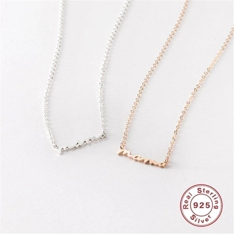 925 Sterling Silver Cable Chain Plating Letter Necklace