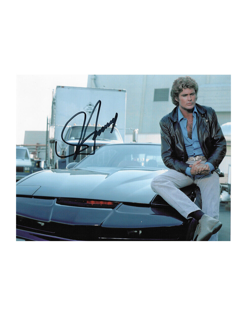 10x8 Knight Rider Print Signed by David Hasselhoff 100% Authentic With COA