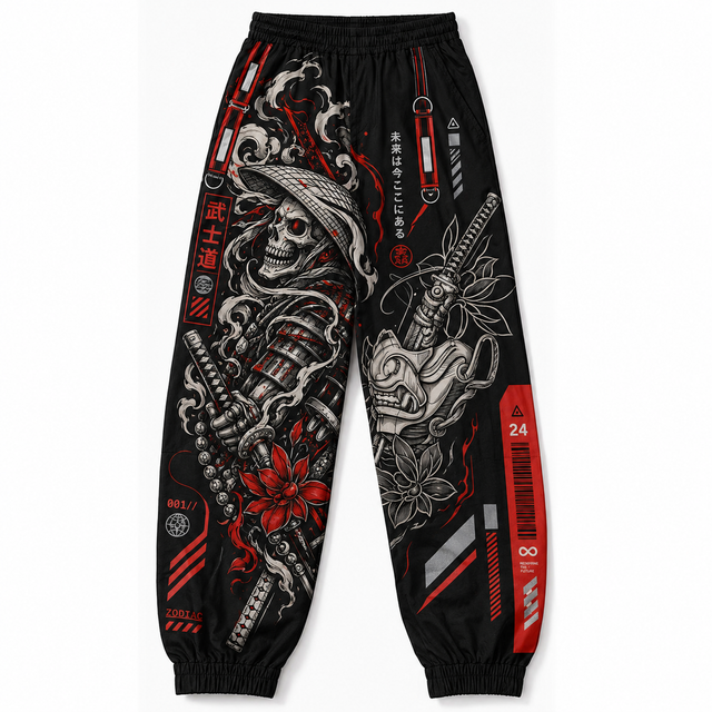 Cyber Oni Dragon Techwear Jogger Pants