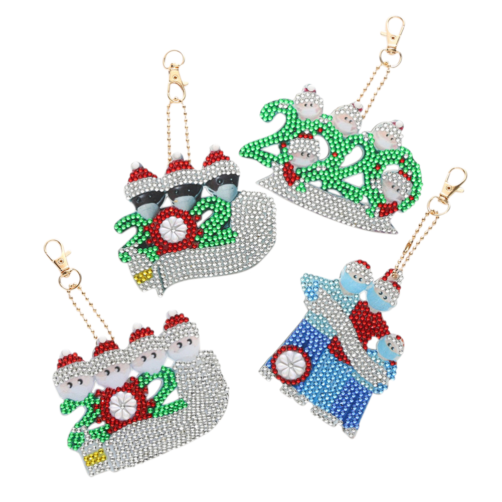 

4pcs Christmas - 5D DIY Craft Keychain, 501 Original