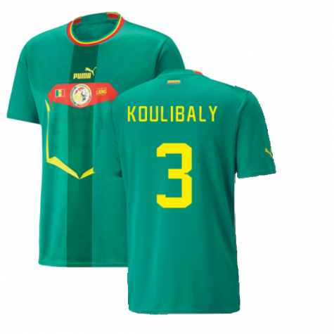 Senegal Kalidou Koulibaly 3 Away Shirt Kit World Cup 2022