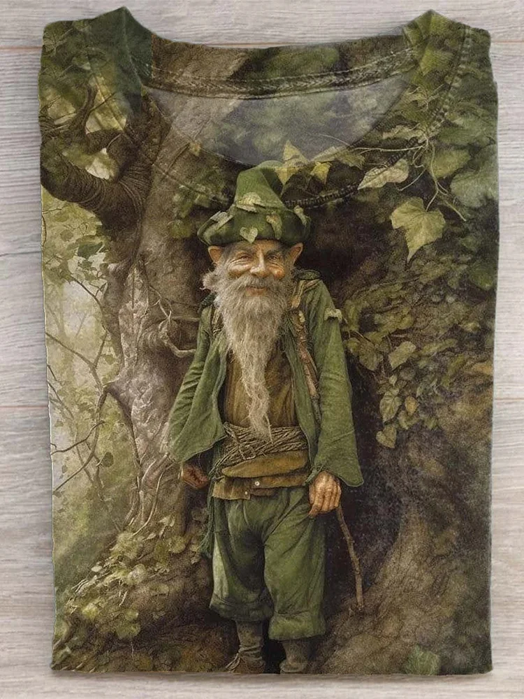 Christmas Dwarf Elf Forest Man Art Print T-shirt