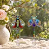2PCS Insect 5D DIY Diamond Painting Wind Chimes Suncatcher Kit Double Sided Diamond Art Kits Suncatcher with Crystal Pendant for Home Wall Window Decor Adults DIY Art Craft