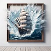 (40*40cm)Sailboat - Full Round Drill Diamond Painting