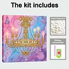(25x25cm)DIY Chandelier Framed Handmade Pearl Painting Art Craft Kit Living Home Decor