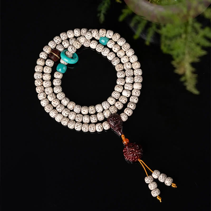 Tibetan 108 Mala Beads Bodhi Seed Elephant PiXiu Peace Bracelet