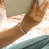 Bracelet magn&eacute;tique en cuivre avec tr&egrave;fle porte-bonheur pour femme