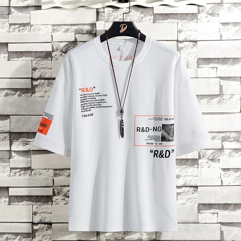 Japanese trend printing loose casual round neck short-sleeved half-sleeved T-shirt men Techwear Shop