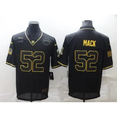 Men's Los Angeles Chargers #52 Khalil Mack Black/Gold Salute To Service Limited Stitched Jersey