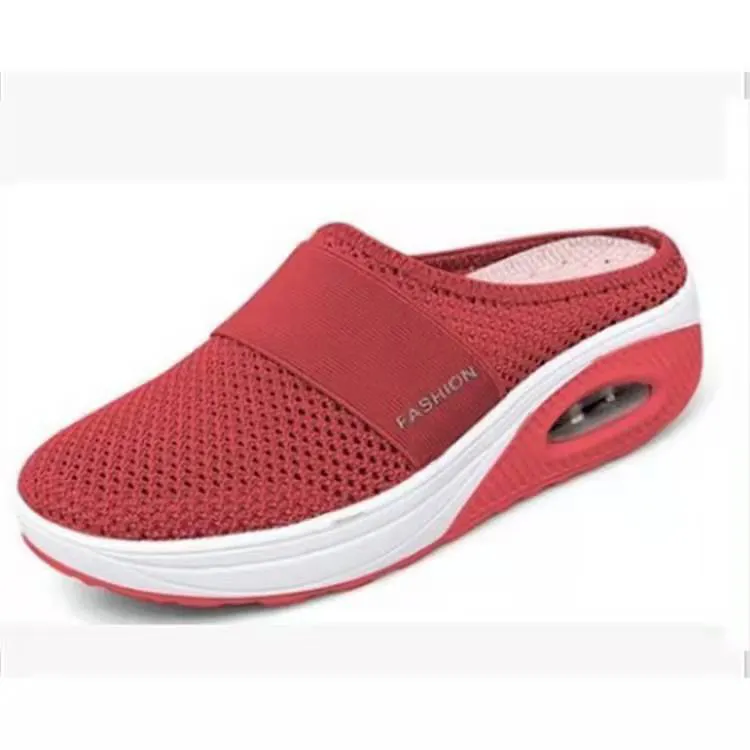 Breakj Breakj Small Net Hole Slippers Women No Heel Half-Slippers Thick-Bottom Slippers Women Net Side Half Slippers Women