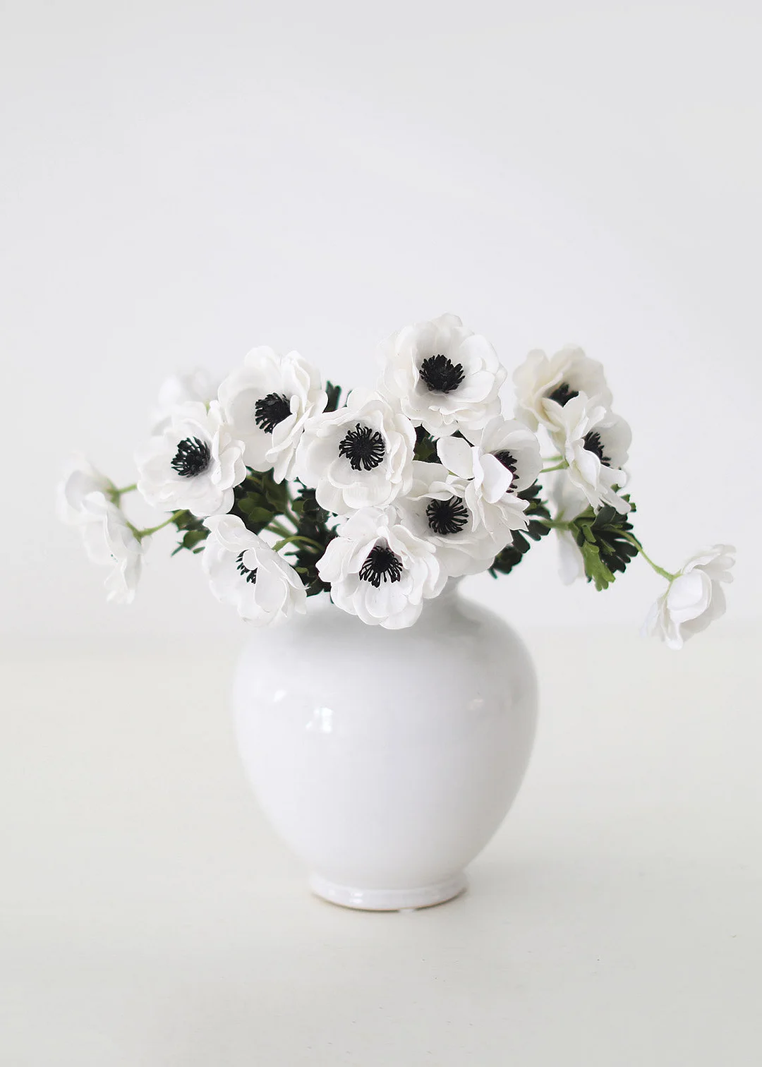 Real Touch White Anemone Flower - 14"