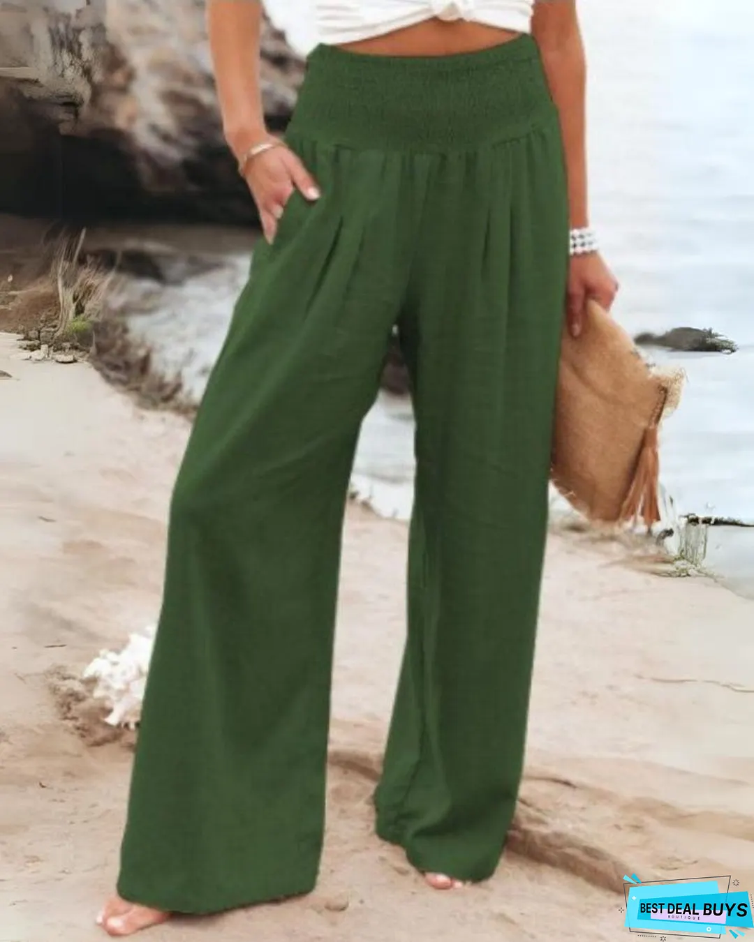 Ubud -High waist cotton linen pants