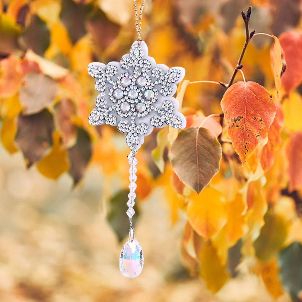 4pcs Christmas Snowfla Wind Chimes Holiday Party Indoor Outdoor Hanging Decoration