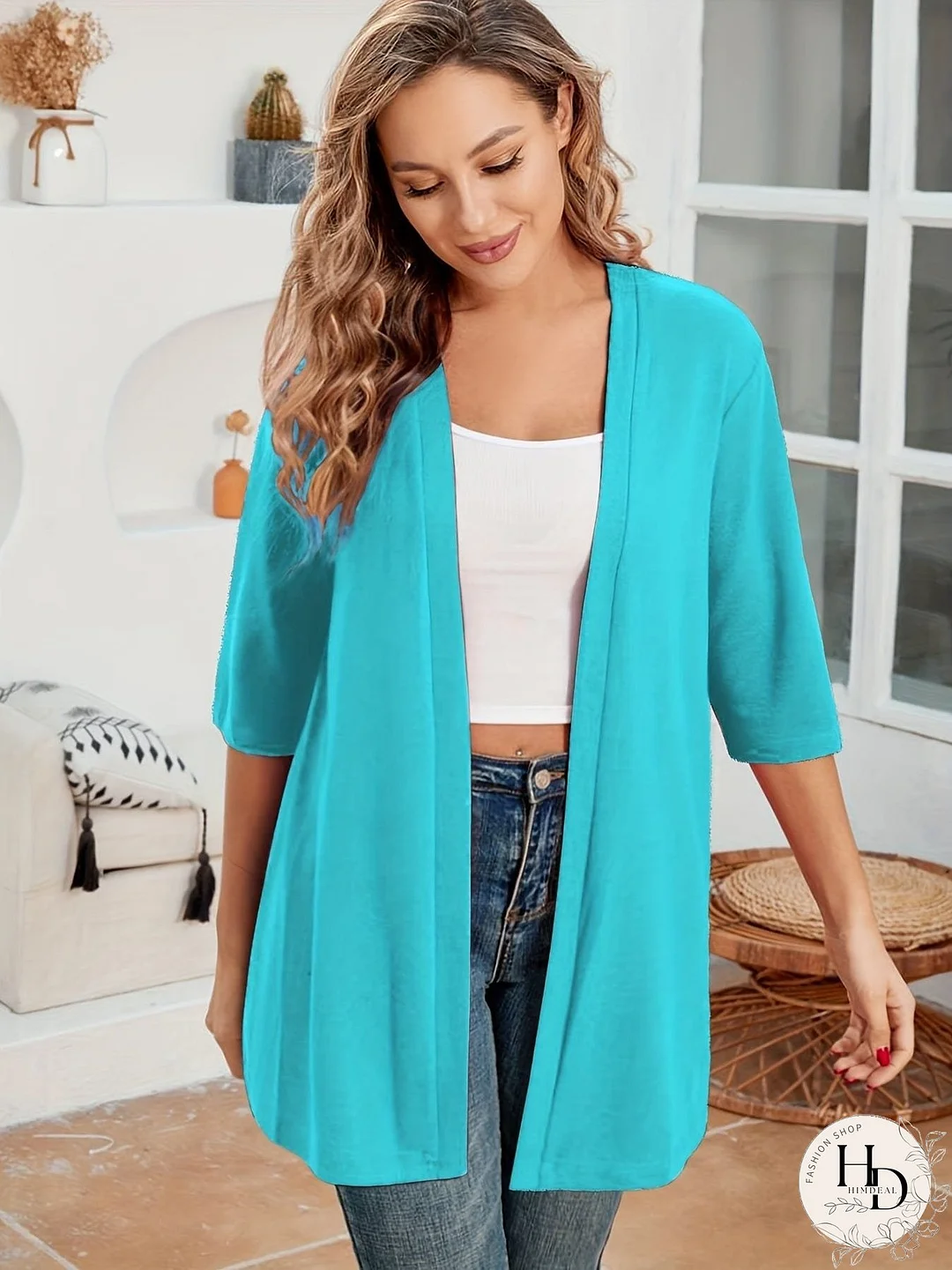 Women's Plus Size Open Front Cardigan