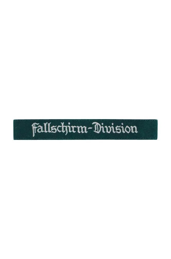   Luftwaffe Fallschirm Division EM Dark Green Backing Cuff Title German-Uniform