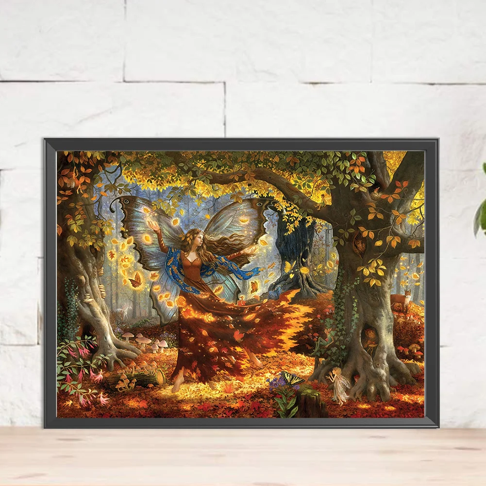 Partial AB Diamond Painting - Full Round Drill - Autumn Fairy(Canvas|60*45cm)