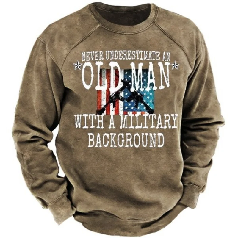 Men's Trendy Long Sleeve Letter Print Sweatshirt