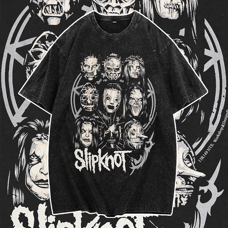 Davidhawaii100% Cotton Casual Street Retro Horror Head Rock T-shirt - 100% Cotton