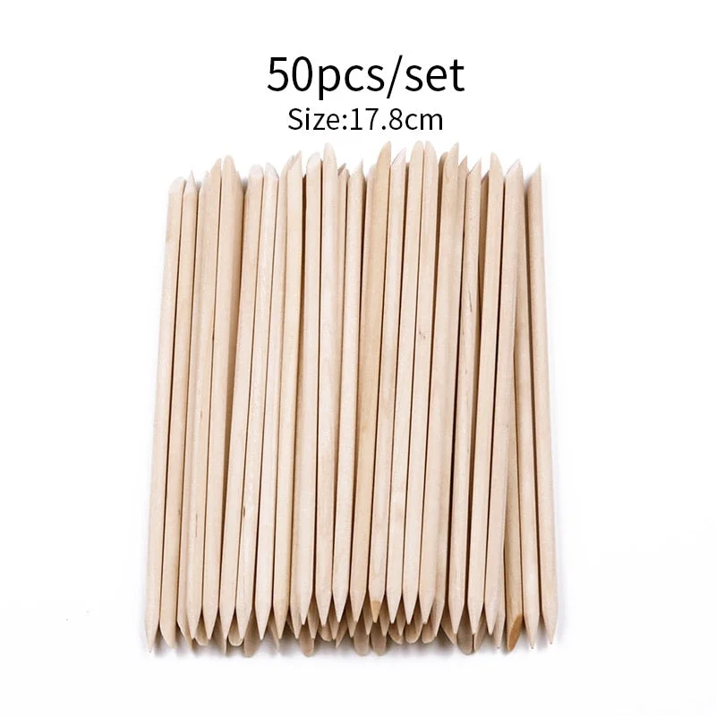 10/20/50/100pcs Wooden Cuticle Pusher Nail Rhinestone Remover Double Head Portable Nail Art Cuticle Remover  Nail Tools-Nail Inspo
