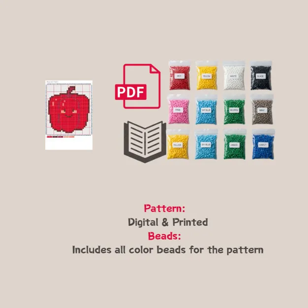 Smile Red Bell Pepper Pattern Fuse Bead Kit  | Cute DIY Fuse 718 Beads Set