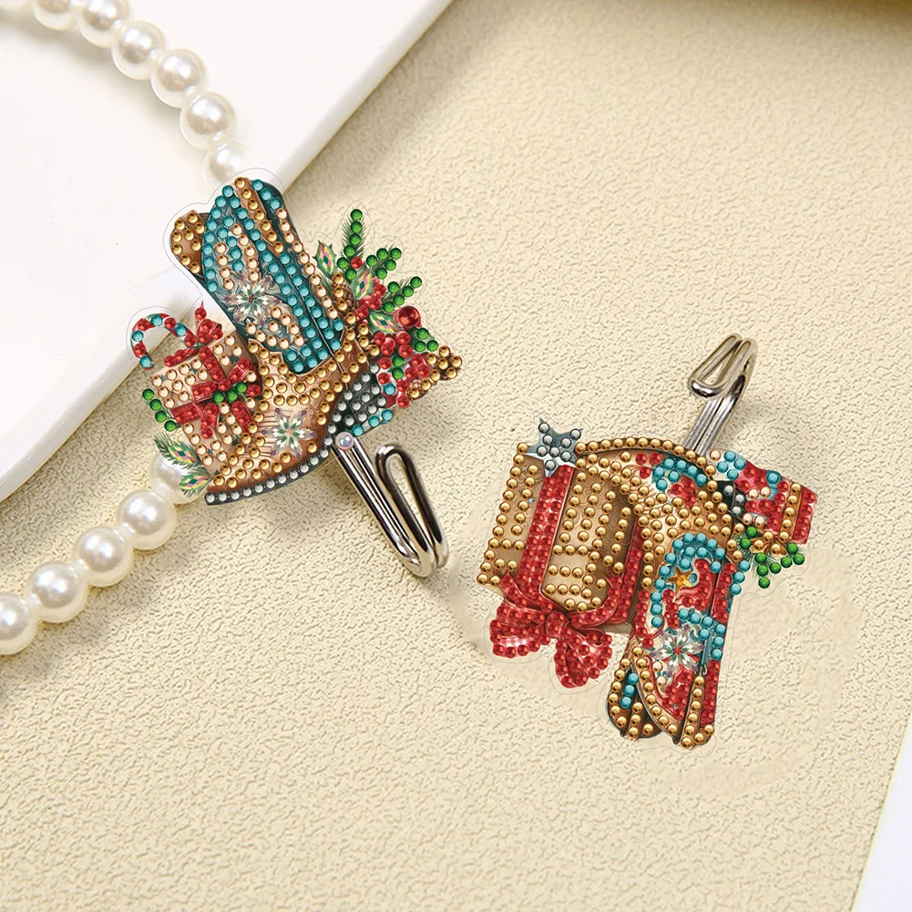8Pcs Christmas Chelsea Boots Diamond Art Hanging Hooks Diamond Painting Hooks