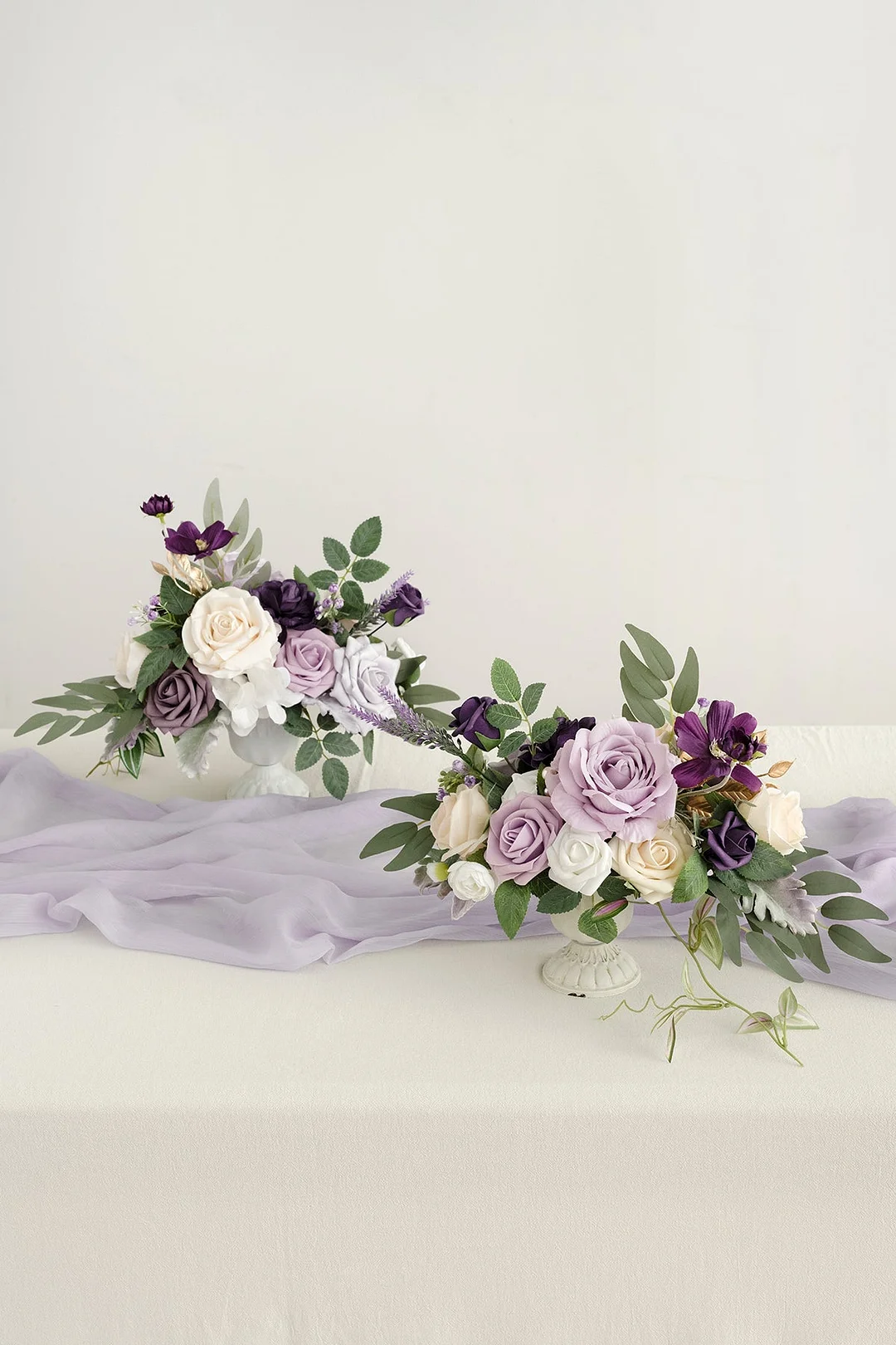 Large Floral Centerpiece Set in Lilac & Gold