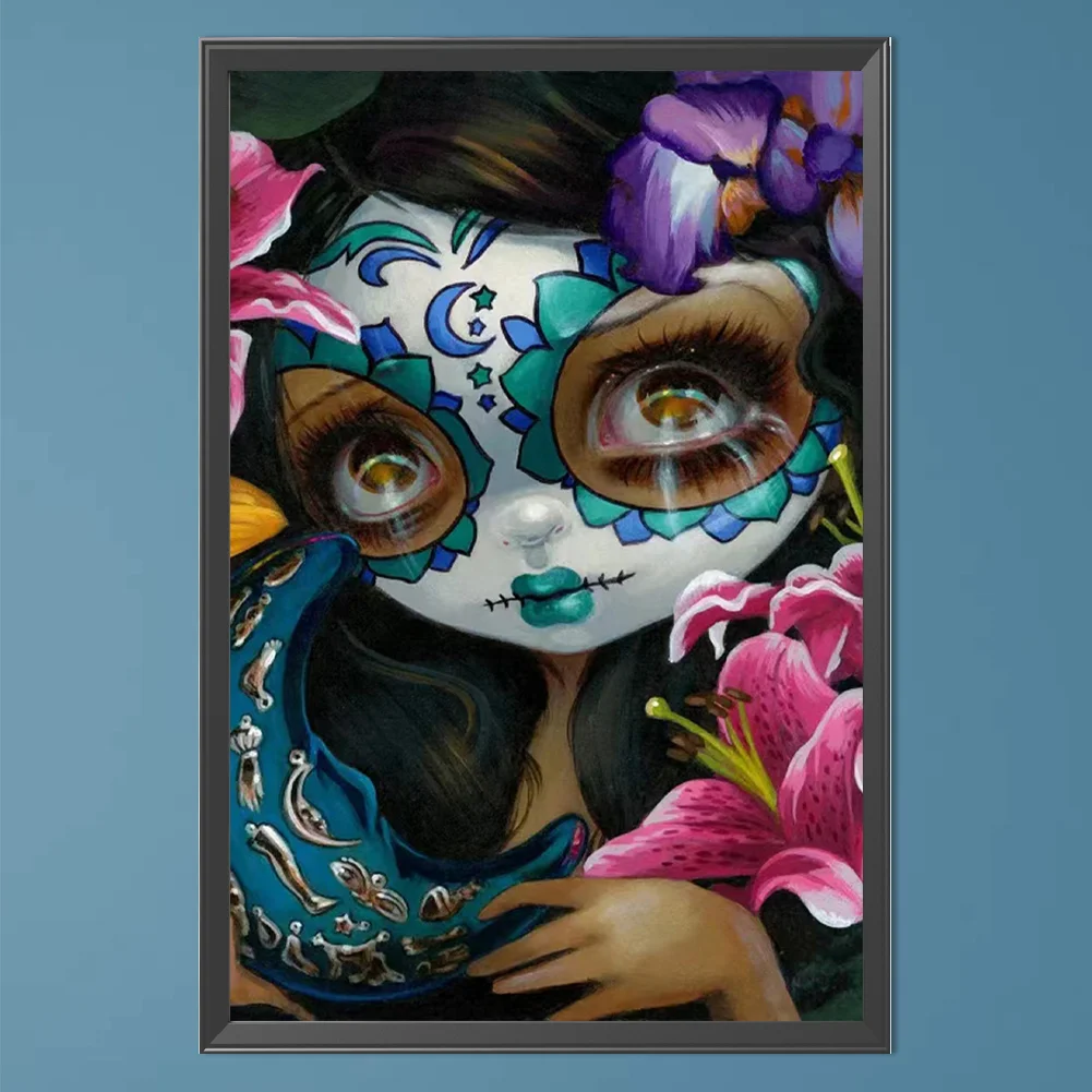 Partial AB Diamond Painting - Full Round Drill - Devil Mask Doll(Canvas|45*65cm)