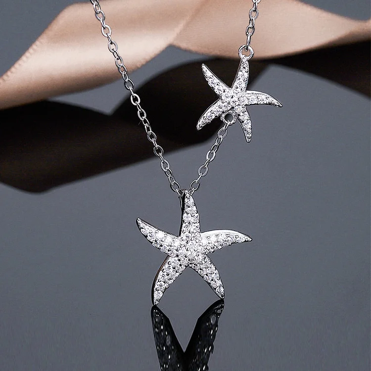S925 Salty Kisses and Starfish Wishes Necklace