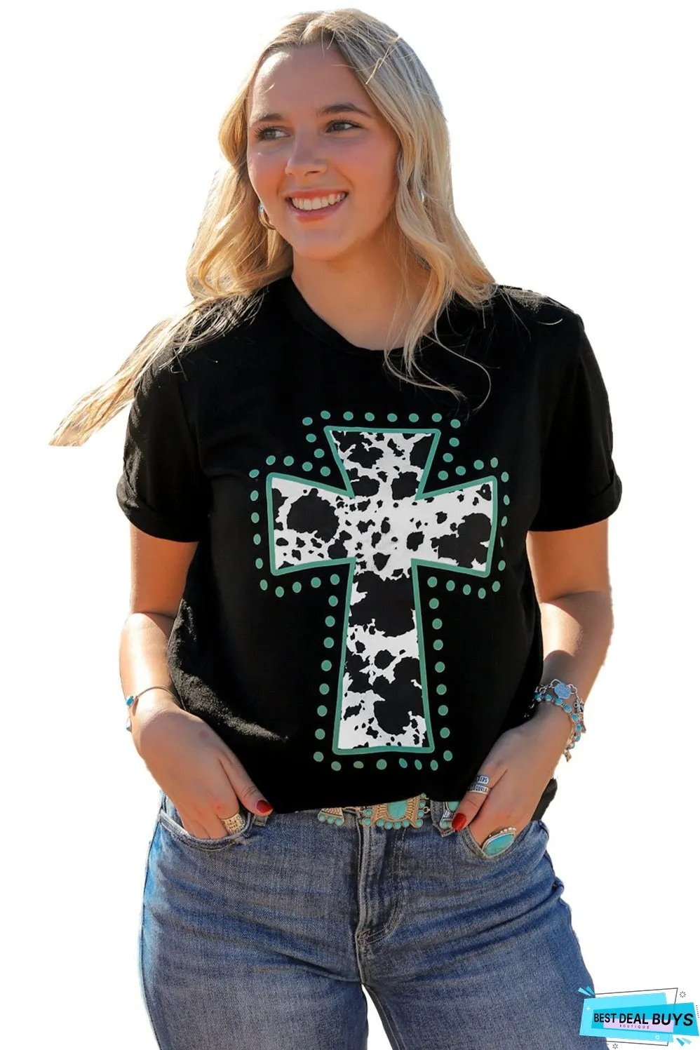 Animal Print Cross Graphic Tee