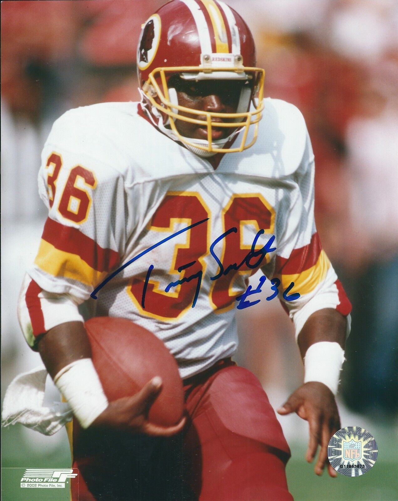 Autographed TIMMY SMITH Washington Redskins 8x10 Photo Poster painting w/COA