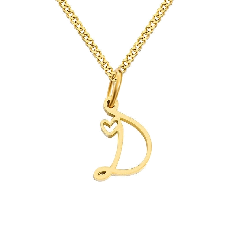 Stainless Steel Minimalist Plating Letter Solid Color Pendant Necklace