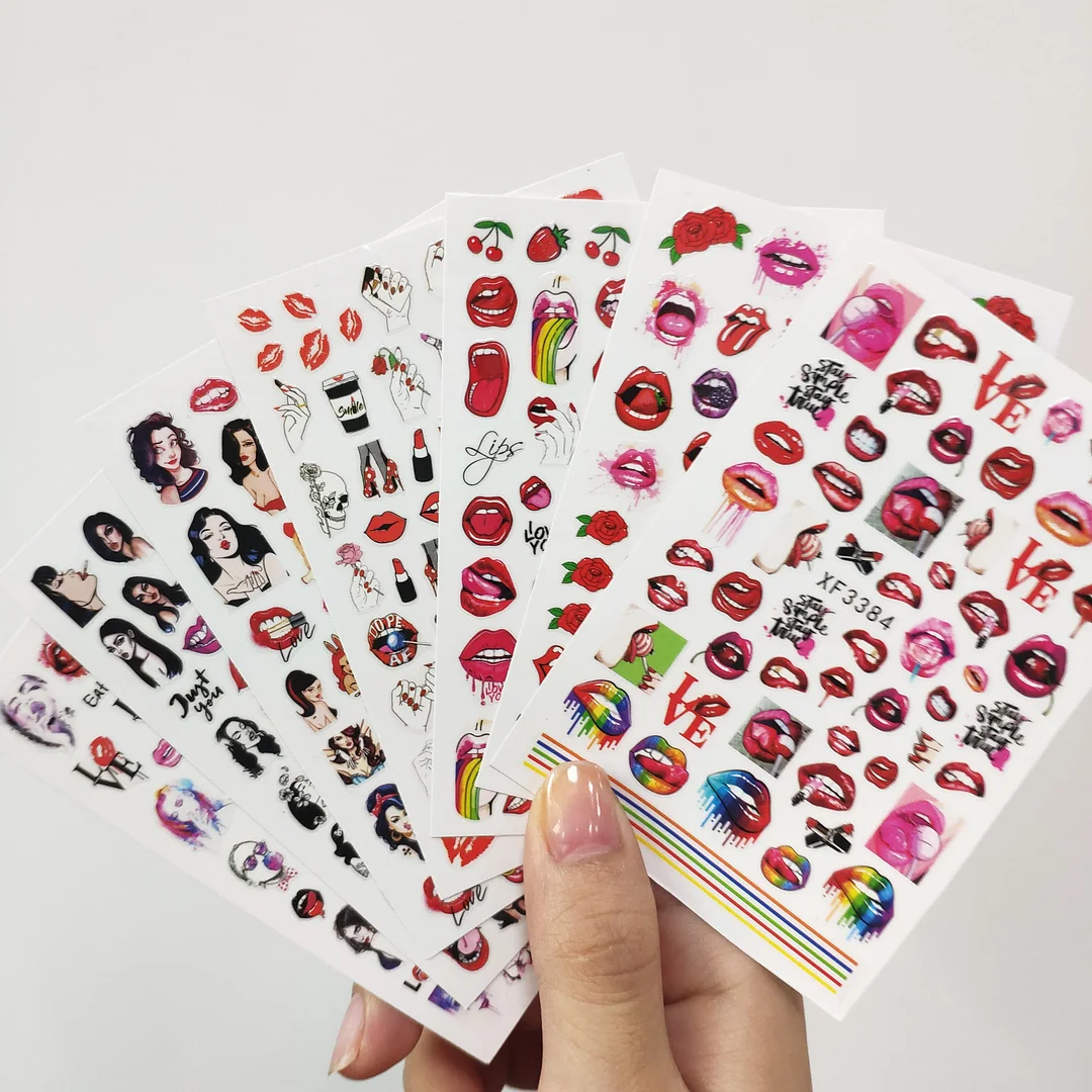 12PCS/3pcs Holographic 3D Butterfly Snake Dragon Love Design Laser Nail Stickers Winter Nail Art Decoration Nail DIY Accessories-Nail Inspo